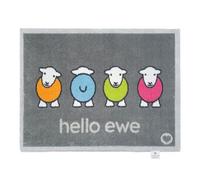 HUG RUG Washable Dirt Trapper Door Mat Kitchen Hallway Doorway, Made in the UK (Hello Ewe)