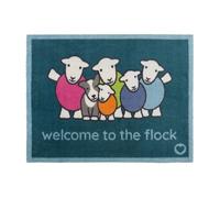 HUG RUG Washable Dirt Trapper Door Mat Kitchen Hallway Doorway, Made in the UK, Herdy Flock 65x85cm