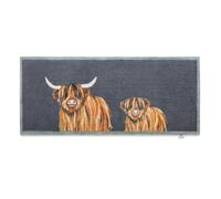 HUG RUG Washable Dirt Trapper Door Mat Kitchen Hallway Doorway, Made in the UK, Highland 1 Runner 65X150