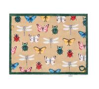 HUG RUG Washable Dirt Trapper Door Mat Kitchen Hallway Doorway, Made in the UK Hug Rug Bugs & Butterflies Beige