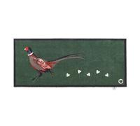 HUG RUG Washable Dirt Trapper Door Mat Kitchen Hallway Doorway, Made in the UK, Pheasant 2 (Green) Runner 65X150