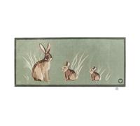 HUG RUG Washable Dirt Trapper Door Mat Kitchen Hallway Doorway, Made in the UK, Rabbit 1 Runner 65X150