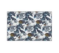 HUG RUG Washable Eco-friendly Non-slip Rug for Bedroom, Living Room, Hallway, Kitchen, Entryway Eco-Washable Magnolia Garden 120x185