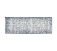 Traditional Bordered Eco-Washable Runner Rug Grey