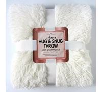 Hug & Snug Luxury Mink Throw - Soft Fluffy Fleece Blanket for Sofa & Bed, Warm Cozy Fur Throw, Double Size (Cream)