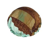 Hug tree sloth Shower Caps for Women Reusable Waterproof Shower Bonnet Large Elastic Bath Caps Double Layers Bathing Hair Caps Designed for all Hair Lengths with PEVA Lining