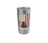 Hug Your Cat Defend Freedom June 4 US Flag Cat Lover Stainless Steel Insulated Tumbler