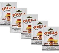 Hugbert Bulldog Mead Yeast Nutrient for Quick Fermentation of Mead - Perfect for Red and White Met - Alcohol Tolerance up to 16-17% - For up to 25 L Root - Pack of 5