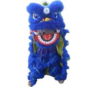 HUGDSB 14" Kids Lion Dance Costume - Traditional Chinese Mascot For Ages 5-12 | Carnival, Festival & Party Outfit(Royal blue)