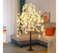 HUGDSB Cherry Blossom Tree Light 6FT Artificial Light up Tree for Decoration Inside, Faux Flower with Warm White for Home Patio Wedding Party Christmas