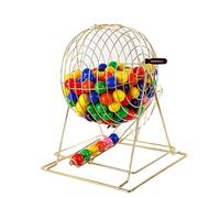 HUGDSB Lottery Drawing Machine, Manual Lottery Machine Bingo Cage, Metal Raffle Drum Spin Selector with 50/100 Number Balls(100 color balls)