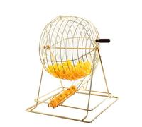 HUGDSB Lottery Drawing Machine, Manual Lottery Machine Bingo Cage, Metal Raffle Drum Spin Selector with 50/100 Number Balls(50 yellow balls)