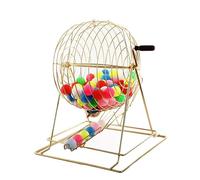 HUGDSB Lottery Drawing Machine, Manual Lottery Machine Bingo Cage, Metal Raffle Drum Spin Selector with 50/100 Number Balls(100 yellow balls)