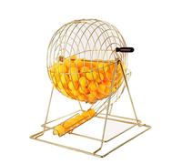 HUGDSB Lottery Drawing Machine, Manual Lottery Machine Bingo Cage, Metal Raffle Drum Spin Selector with 50/100 Number Balls(50 color balls)