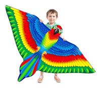 Huge 3D Parrot Kites for Kids Ages 4-8 Easy to Fly, Beach Colorful Kite for Children and Adults, Perfect for Girls Boys Garden Park Flying Toys Children Outdoor Activites Games (Green)