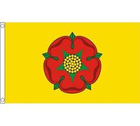 HUGE!!! 8ft x 5ft (240 x 150 cm) New Lancashire Red Rose Yellow 100% Polyester Material Flag Banner Ideal For Pub Club School Festival Business Party Decoration
