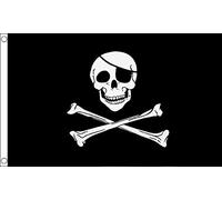 HUGE!!! 8ft x 5ft (240 x 150 cm) Pirate Skull & Crossbones Jolly Roger 100% Polyester Material Flag Banner Ideal For Pub Club School Festival Business Party Decoration