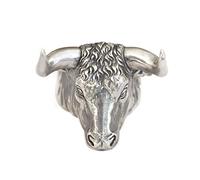 Huge 925 Sterling Silver Buffalo Ring Punk Wild ox TA394A 3 Models UK Size N½~Z6 (Model L, UK Z1(70.4mm))
