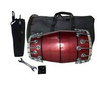 Huge Basket 1053 - Wooden Musical Dholak Instrument Drum Nuts & Bolt with Full Tool Kit (Maroon)