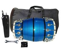 Huge Basket 1071 - Wooden Musical Dholak Instrument Drum Nuts & Bolt with Full Tool Kit (Dark Sky Blue)