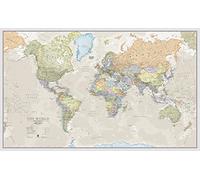 Huge Classic World Map Political Poster - Laminated/Encapsulated 201cm (w) x 116.5cm (h)