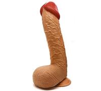 Huge Dildo 11 inch Thick Dildos Big Realistic Suction Cup Dong for Women, Monster Fantasy Giant Real Dongs, Fat Lifelike Girth Dildoss for Men, Large Sex Toy - Waterproof - Brown