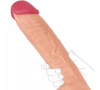 Huge Dildo 12.5 inch Thick Dildos Big Realistic Suction Cup Dildoe for Women, Monster Fantasy Giant Real Dildoes, Fat Lifelike Girth Dldos for Men, Large Sex Toy - Waterproof - Flesh