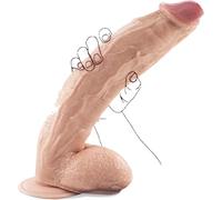 Huge Dildo Realistic Small Glans, 12'' Thick Dildos with Suction Cup, Monster Big Dildo Penis Soft Material Dual Layer Density for Anal G-spot Adult Toy, Lifelike Large Adult Sex Toy for Vaginal