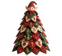 Huge DIY Quilted Christmas Tree Kit, Handmade Fabric Table Tree Craft 40CM | 3D Fabric Patchwork Craft Set, No-Sew Pasting Christma-s Tree with Fabri-c Pieces, for Home Office Party Decor