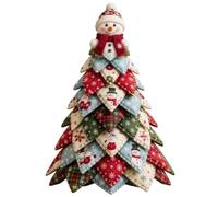 Huge DIY Quilted Christmas Tree Kit, Handmade Fabric Table Tree Craft 40CM | 3D Fabric Patchwork Craft Set, No-Sew Pasting Christma-s Tree with Fabri-c Pieces, for Home Office Party Decor