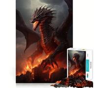 Huge Dragon From Hell 1000 Piece Jigsaw Puzzles for Teenagers Jigsaw Creative Fun Smooth Cut Home Game Perfect Decor (38x26cm)