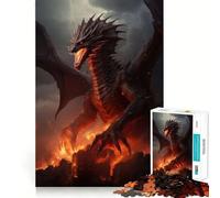 Huge Dragon From Hell Jigsaw Puzzles 1000 Pieces for Teenagers Logic Exercise Clear Color Family Play Night Play (50x75cm)