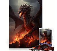 Huge Dragon From Hell Jigsaws 1000 Pieces for Adults Sharp Thinking Smooth Thick Fun Activity Home Display (38x52cm)