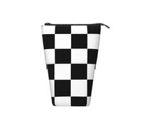 Huge F1 Formula One Black & White Chequered,Standing Pencil Holder Stationery Bag Pencil Pouch Organizer Telescopic Pencil Case