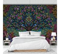 Huge Flowering Tree Wall Murals Fantasy Style Mural Dark Green Wallpaper for Living Room Bedroom Bathroom 400 X 280 Cm