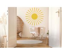 Huge Golden Sun Boho Nursery Stencil, Large Sunshine Motif for Baby or Kids Room Wall Decor, Minimal Abstract Shapes, Bohemian Style (Sun Size 108CM)