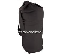 HUGE HEAVY DUTY COTTON CANVAS ARMY KIT BAG for work tool holdall black