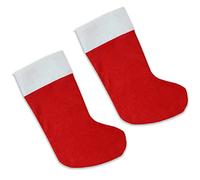 Huge Jumbo Large 90 Centimetres Red Festive Xmas Felt Stocking (x2)