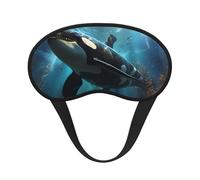 Huge Killer Whales Blackout Sleep Mask with Elastic Band Design Fits All Head Shapes Ideal for Travel Office and Shift Work