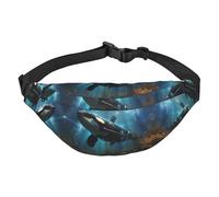Huge killer whales Boys large waist bag, travel crossbody waist bag, suitable for enjoying sports, running, cycling, travel, fishing