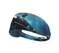 Huge Killer Whales Elastic Sports Headband, Unisex Headband, Wicks Moisture and Eliminates Excess Sweat, Suitable for Sports Such As Football, Running and Yoga, Etc.