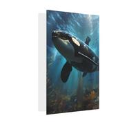 Huge killer whales Greeting card, blank inner page, includes envelope, 10cm x 15cm.