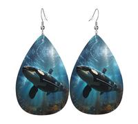 Huge Killer Whales Leather Earrings, Women'S Accessories, Suitable For Everyday Wear, Commuting And Travel.