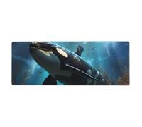 Huge killer whales Mouse pad,11.8 x 31.5 inches, with a printed design, suitable for office use, gaming, and Office.