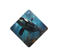 Huge Killer Whales Pattern Car Air Fresheners 4 Pcs Square Hanging Aromatherapy Tablets Scented Fresheners For Bedroom Bathroom