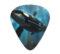 Huge killer whales Printed guitar picks for acoustic, electric, and band players, 12 pieces in 3 different thicknesses