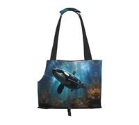 Huge killer whales Printed pet shoulder bag for going out - small dog and cat dual-purpose shoulder bag