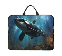 Huge killer whales Prints 14-Inch Laptop Sleeve Waterproof And Shockproof Suitable For Office Work Business Trips And Daily Travel.