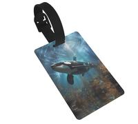 Huge Killer Whales Prints Luggage Tags are Lightweight Easy to Use and Quick to Identify for Travel Suitcases, and Duffel Bags.