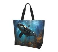 Huge killer whales Shoulder bag.Stylish all-over print women's style, lightweight, large capacity for everyday use